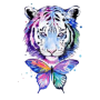 Camiseta de Tigre con mariposa