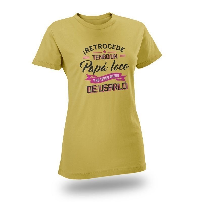 almuerzo rural buscar Camiseta de Frase para papá personalizada 100% algodón de máxima calidad  Para Mujer Colores Comuvarte Amarillo Talla XS