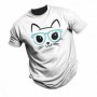 Camiseta de Gato con gafas