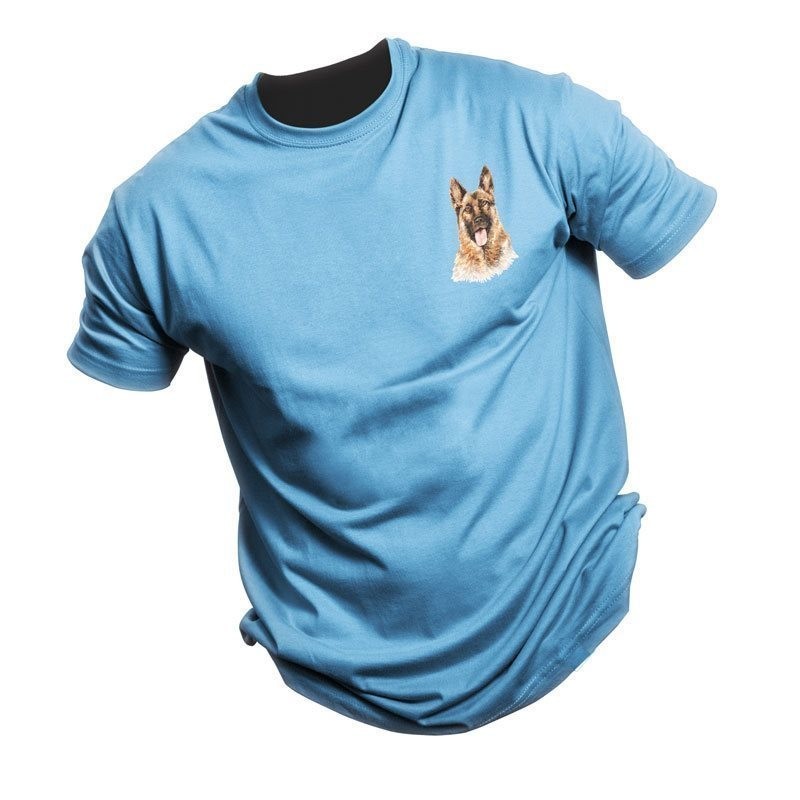 Álgebra posponer Negrita Camiseta de Pastor Alemán personalizada 100% algodón de máxima calidad Para  Hombre Colores Comuvarte Azul Cielo Talla S