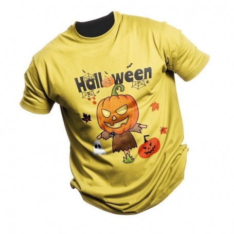Camiseta Halloween personalizada 100% algodón de máxima calidad Para Hombre Comuvarte Amarillo Talla S
