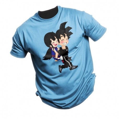 Camiseta de Goku y Milk personalizada 100% algodón de máxima calidad Para  Hombre Colores Comuvarte Azul Cielo Talla S