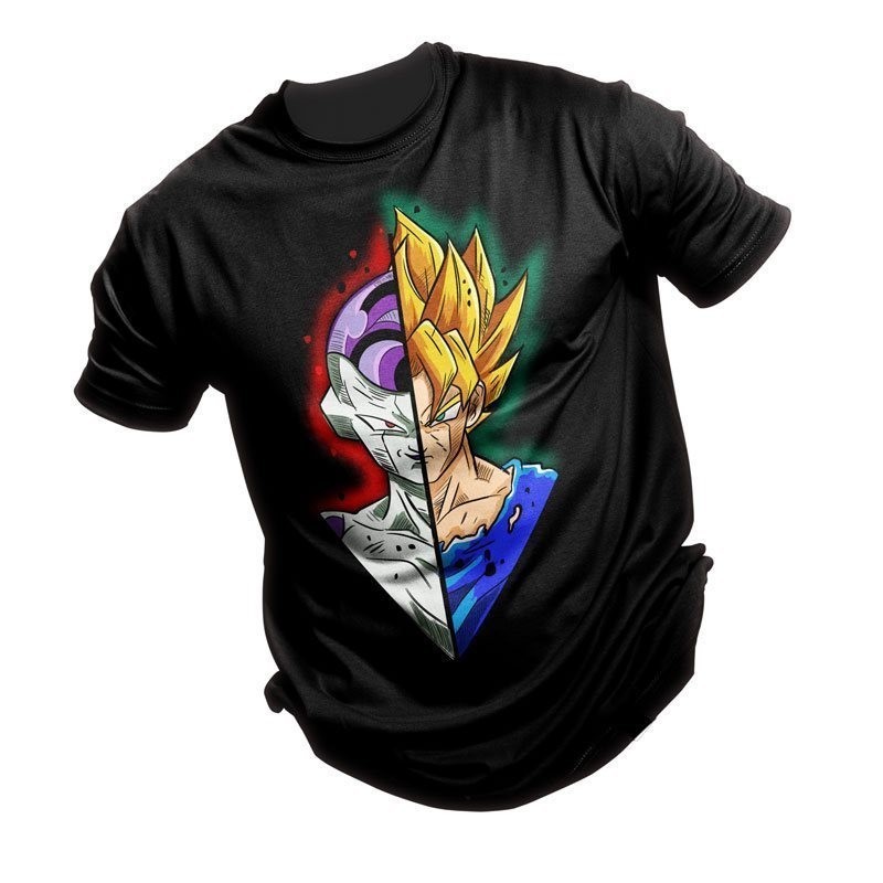 Camiseta de Goku vs Freezer personalizada 100% algodón de máxima calidad  Para Hombre Colores Comuvarte Negro Talla S